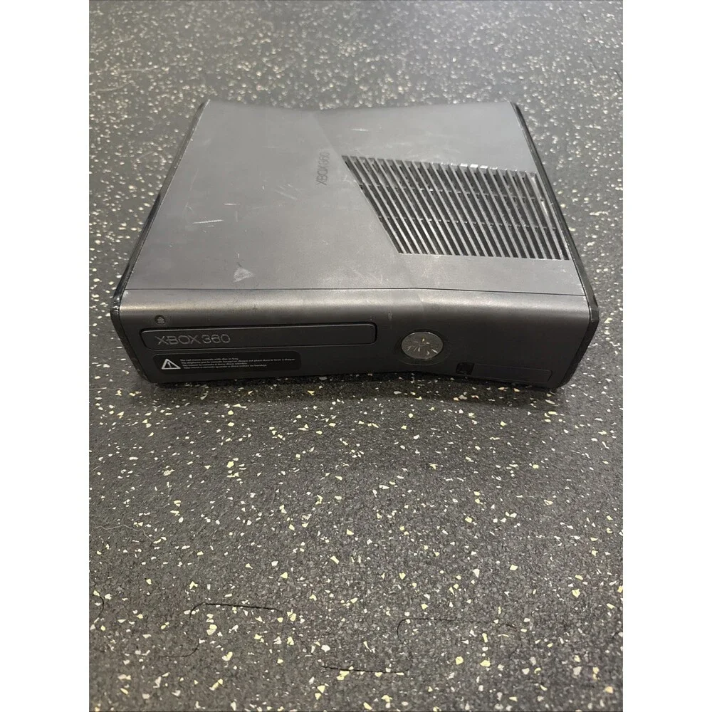 Microsoft Xbox 360 S Slim 3GB Black Model 1439 CONSOLE And CORDS Tested Working